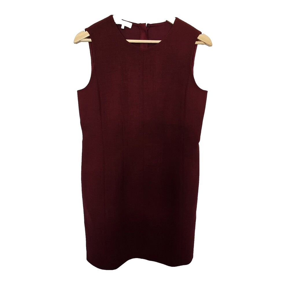 Lafayette 148 New York Wool Classic A-Line Sleeveless Sheath Red Dress Size 6